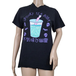 Spooky Tea Boba Boyfriend Fit Girls T-Shirt